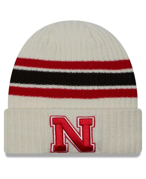 Men's Cream Distressed Nebraska Huskers Vintage-Like Cuffed Knit Hat