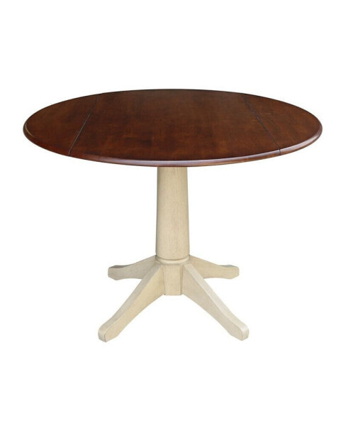 42" Round Dual Drop Leaf Pedestal Table