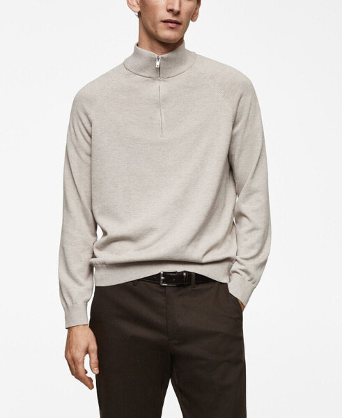 Men's Neck Zipper Cotton Sweater