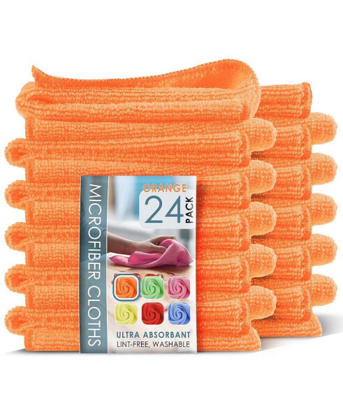 Super Soft Multipurpose Microfiber Washcloth Towels - 24 Bulk Pack