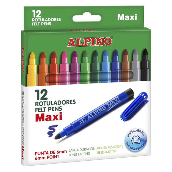 ALPINO Assorted Maxi Pack Chalk Marker 12 Units