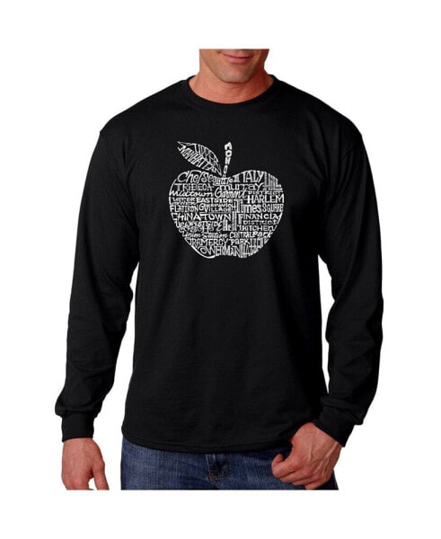 Men's Word Art Long Sleeve T-Shirt - Neighborhoods in NYC