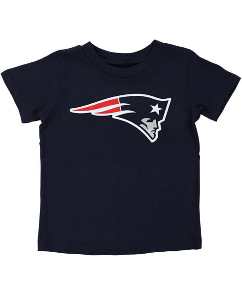 Preschool Boys and Girls Navy Blue New England Patriots Team Logo T-shirt