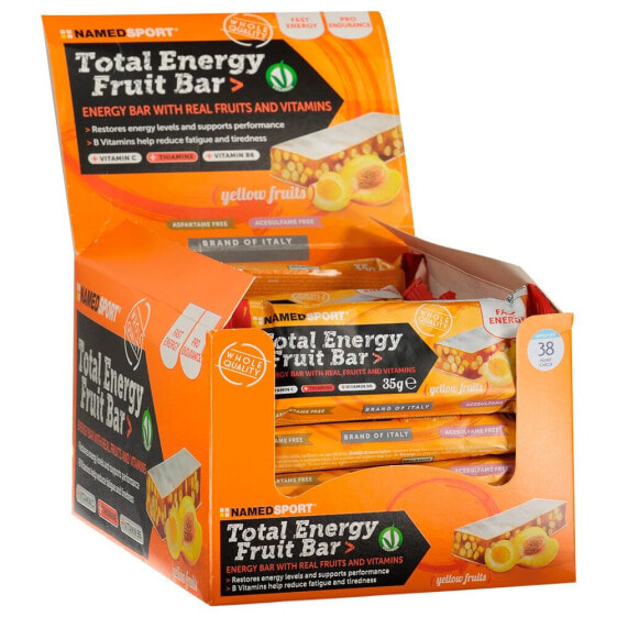 NAMED SPORT Total Energy Fruit 35g 25 Units Yellow Fruits Energy Bars Box