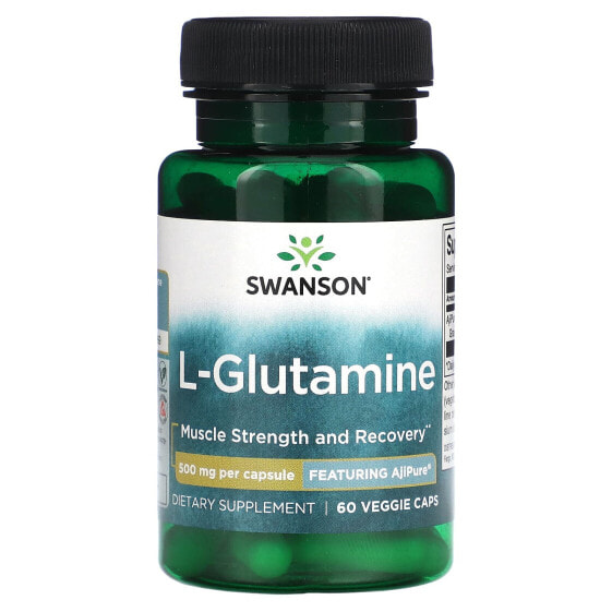 Аминокислоты Swanson L-Glutamine, 500 мг, 60 вегетарианских капсул