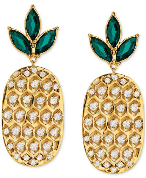 AJOA by 18k Gold-Plated Cubic Zirconia Pineapple Drop Earrings