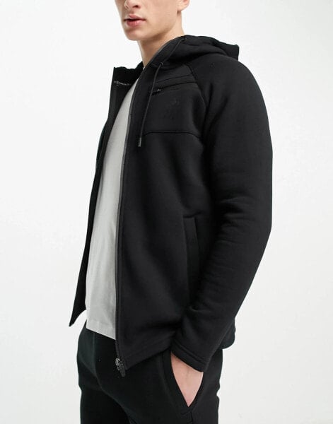 Gym King Traction full zip hoodie in black