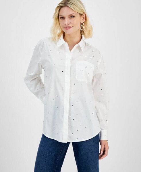 Petite Embellished Shirt, Created for Macy's