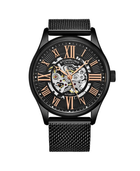 Men's Black Stainless Steel Bracelet Watch 42mm