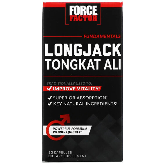 Витамины для мужского здоровья Force Factor Longjack Tongkat Ali, 500 мг, 30 капсул