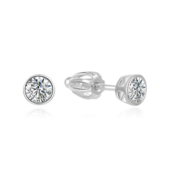 Minimalist silver earrings studs AGUP1701S