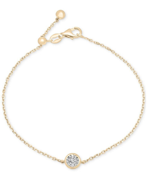 Diamond Miracle Plate Bezel Link Bracelet (1/10 ct. t.w.) in Gold Vermeil, Created for Macy's