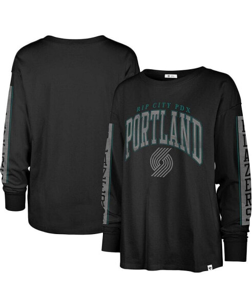 Футболка женская ’47 Brand Portland Trail Blazers City Edition SOA черная на длинный рукав