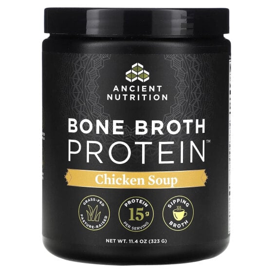 Dr. Axe / Ancient Nutrition, Bone Broth Protein, куриный суп, 323 г (11,4 унции)