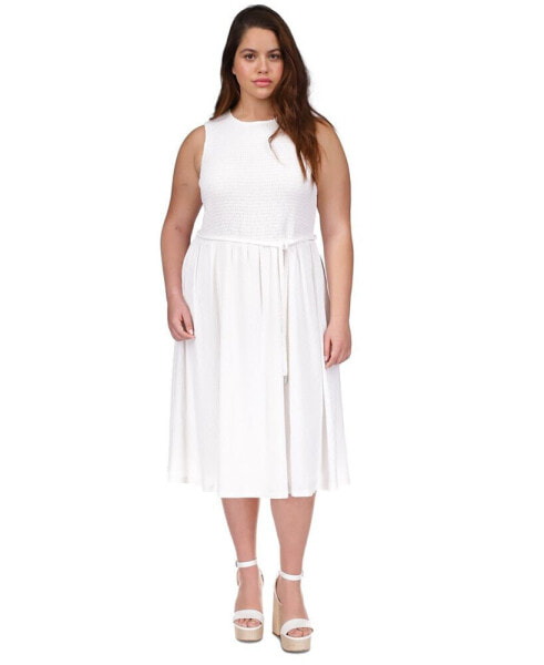 Plus Size Smocked Midi Dress