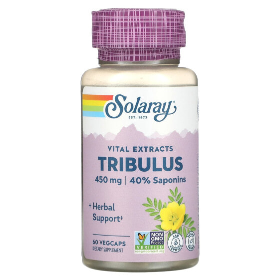 Solaray, экстракт ягод трибулуса (якорцов стелющихся), 450 мг, 60 вегетарианских капсул