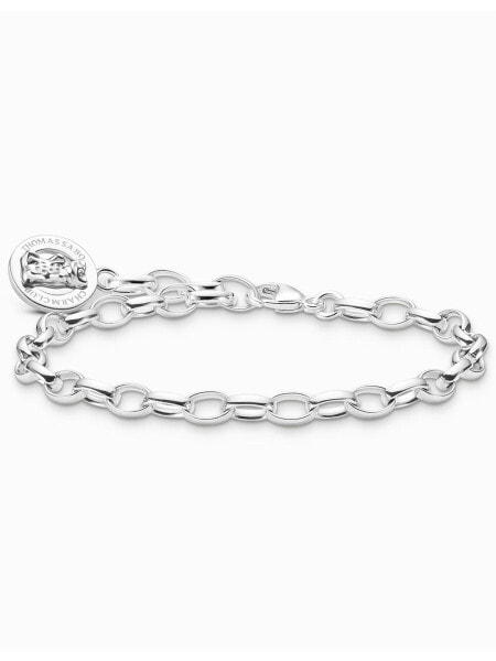 Thomas Sabo X0291-001-21-L19 Silver charm bracelet w. Goldbears logo ring