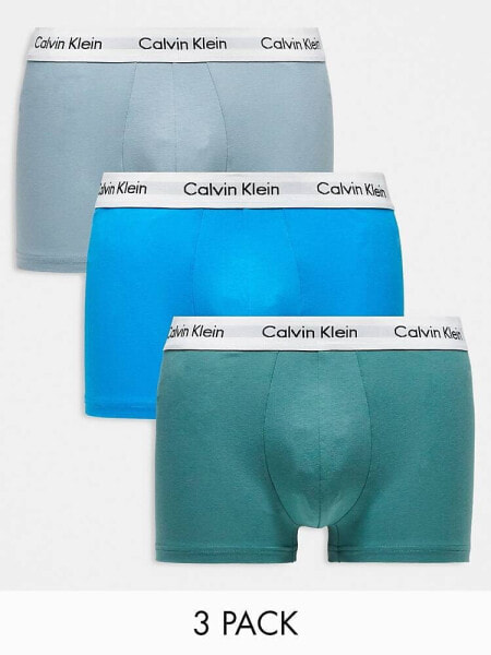 Calvin Klein low rise cotton stretch trunks 3 pack in multi