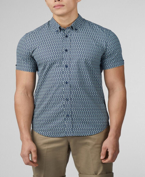 Men's Geo Spot Print Short Sleeve Shirt