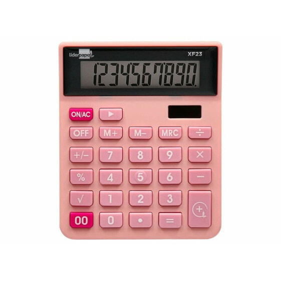 Калькулятор Liderpapel розовый пластик XF23 10 цифр солнечный
