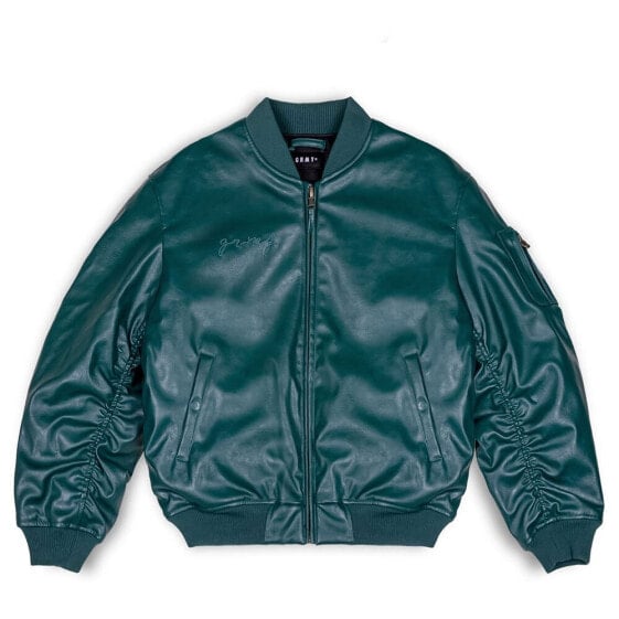 GRIMEY Iam Pu Leather bomber jacket