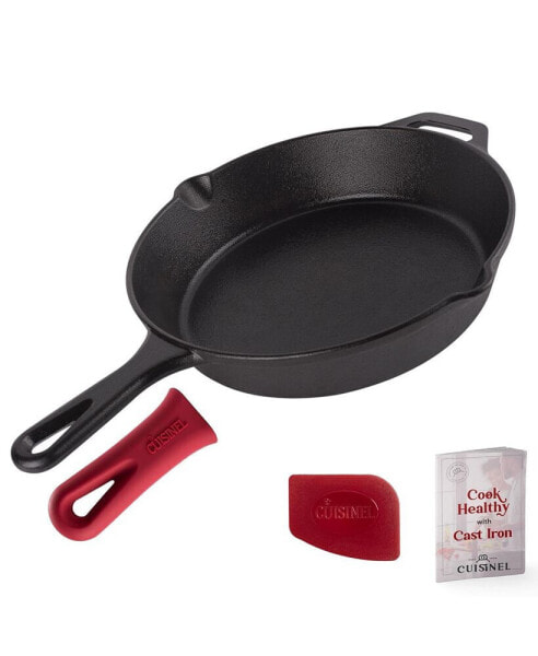 Cast Iron Skillet - 10"-Inch Frying Pan with Pour Spouts