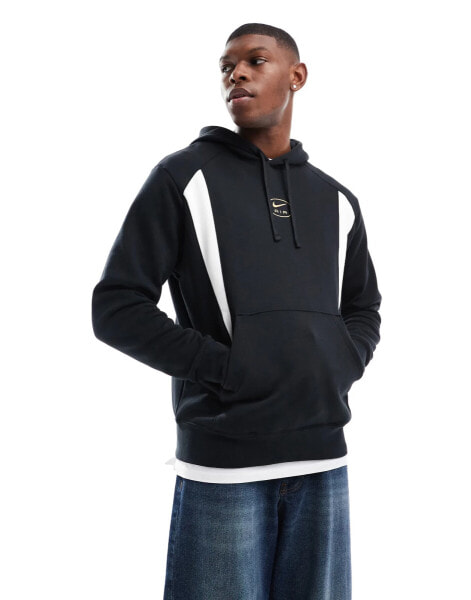 Nike Swoosh Air hoodie in black and white