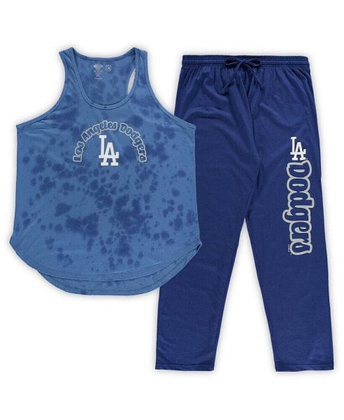 Women's Royal Los Angeles Dodgers Plus Size Jersey Tank Top and Pants Sleep Set