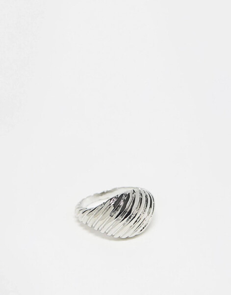 Faded Future textured dome ring in silver