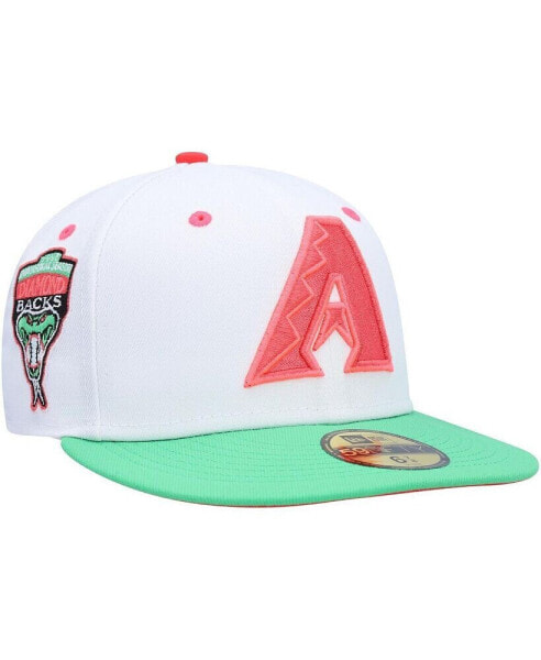 Men's White and Green Arizona Diamondbacks Inaugural Season Watermelon Lolli 59FIFTY Fitted Hat