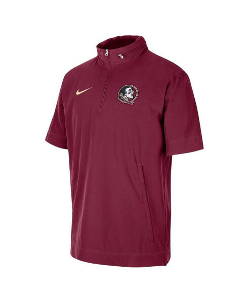 Men's Garnet Florida State Seminoles Coaches Half-Zip Short Sleeve Jacket