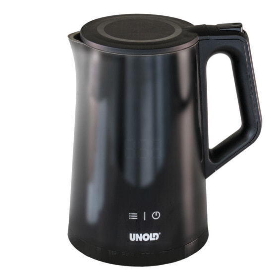 Электрический чайник Unold 18415, 1.5 л, 1800 Вт, черный, пластик и нержавеющая сталь, регулируемый термостат, без провода