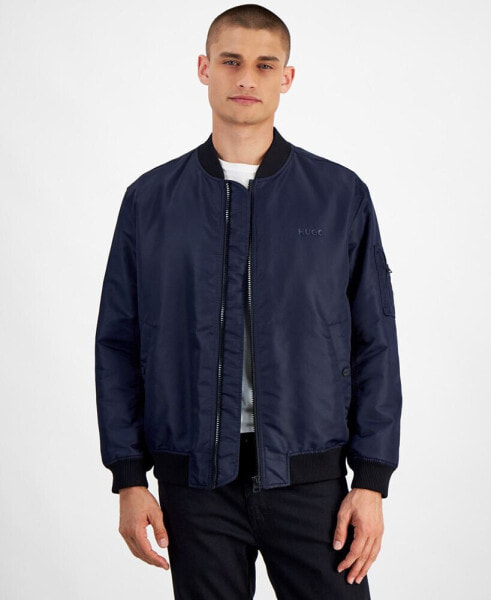 Men's Baken2435 Slim-Fit Satin Bomber Jacket