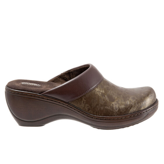 Softwalk Murietta S6015-229 Womens Brown Narrow Leather Clogs Sandals Shoes