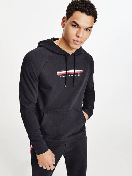 Tommy Hilfiger lounge flag hoodie in black