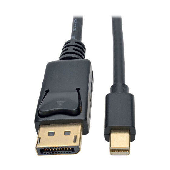Tripp P583-006-BK Mini DisplayPort to DisplayPort Adapter Cable - 4K 60 Hz (M/M) - DP Latching Connector - Black - 6 ft. (1.8 m) - 1.8 m - DisplayPort - Mini DisplayPort - Male - Male - 4096 x 2160 pixels