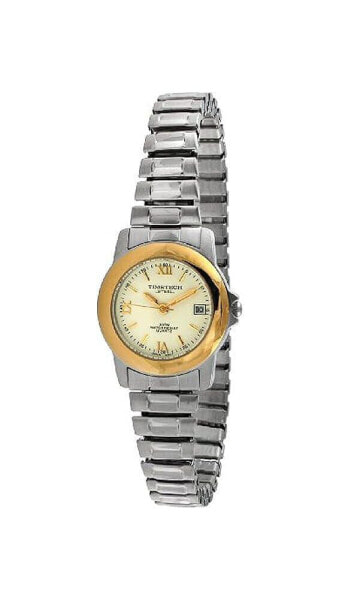 Women s Two Tone Nurses Watch with Expansion Flex Stainless Steel Band with Calendar