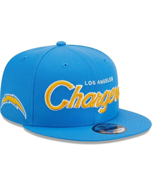 Men's Powder Blue Los Angeles Chargers Main Script 9FIFTY Snapback Hat