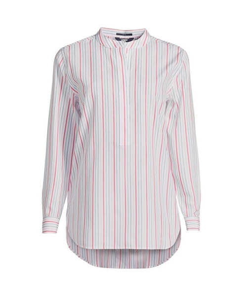 Women's No Iron Banded Collar Popover Shirt