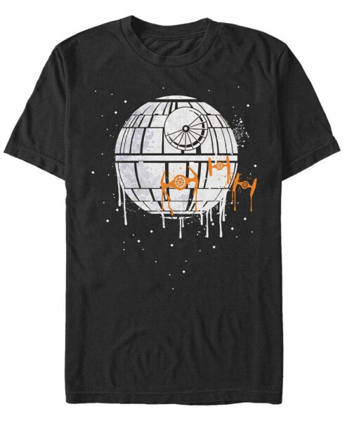 Star Wars Men's Dripping Death Star Short Sleeve T-Shirt