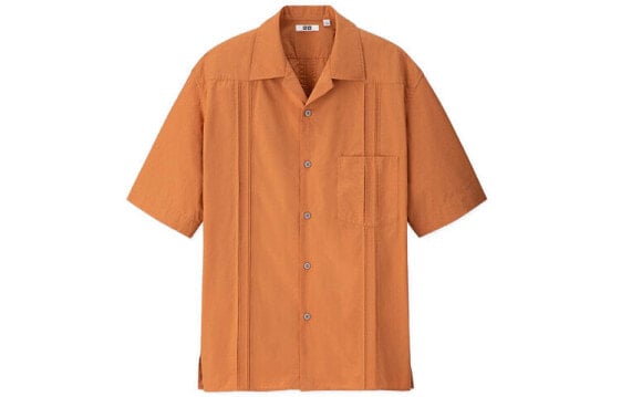 Рубашка мужская Uniqlo U SS20 Cuban Collar Button Up Розовый/Оранжевый