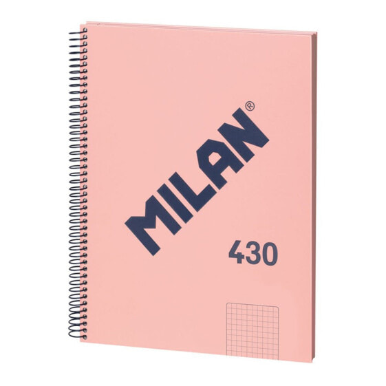 MILAN Notebook With metallic Spiral Grid Paper 80 A4 Sheets 1918 Series