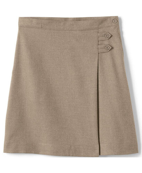 Big Girls School Uniform Solid A-line Skirt Below the Knee
