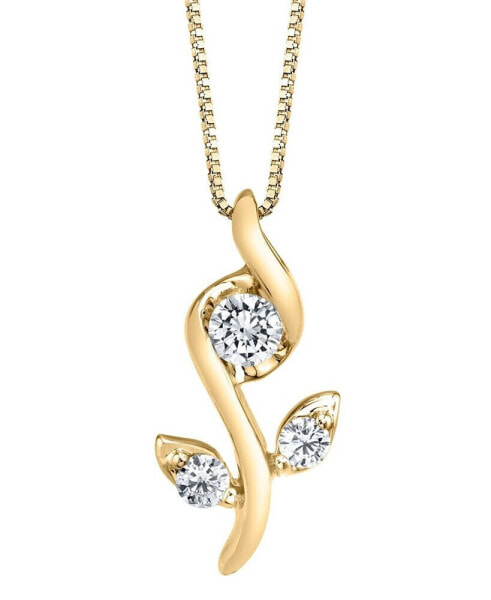 Sirena 1/0 ct. t.w.Diamond Rose Pendant in 14k White, Yellow or Rose Gold