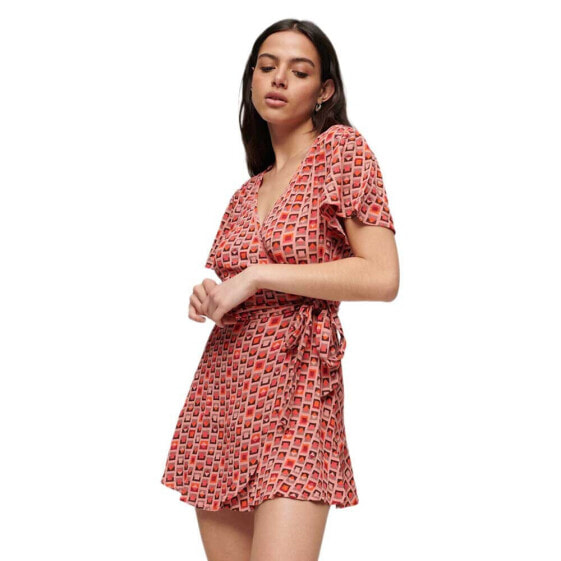 SUPERDRY Vintage Mini Wrap Dress