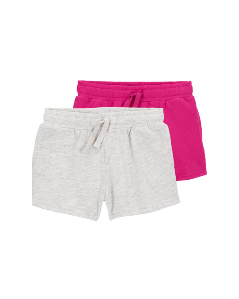 Kid 2-Pack Knit Pull-On French Terry Shorts 5