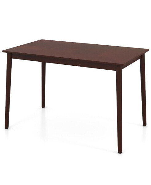 48 Inches Mid Century Dining Table for 4 with Rubber Wood Legs-Brown