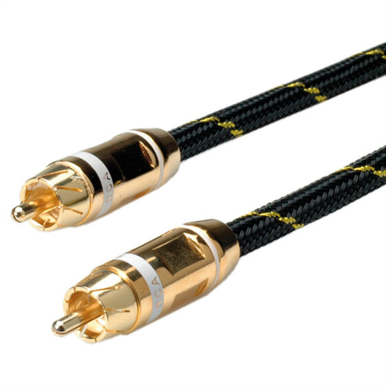 ROLINE GOLD Cinch Cable - simplex M - M - white 10.0m - 10 m - RCA - RCA - Male - Male - Gold