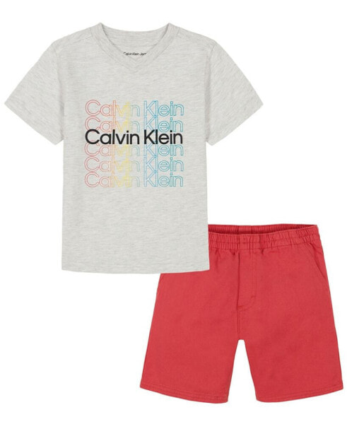 Толстовка + шорты Calvin Klein Toddler Repeat Logo V-neck.