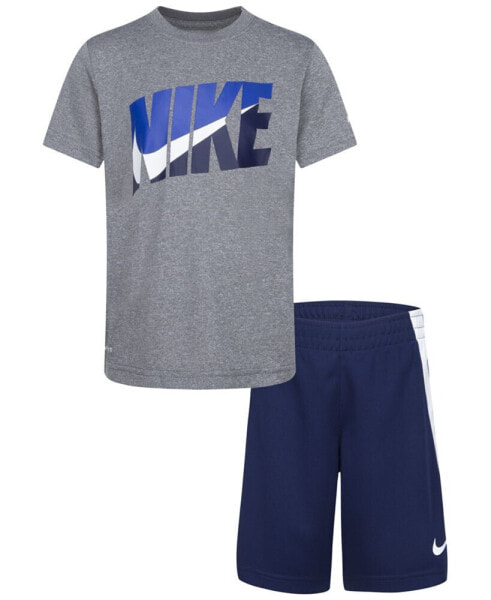 Little Boys Tri-Color T-shirt and Shorts Set